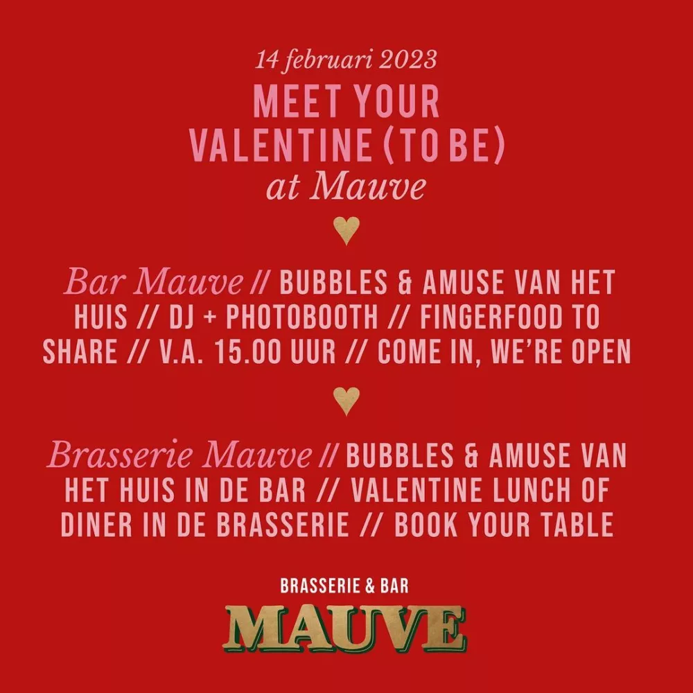 Uitnodiging voor Mauve Valentine met de Gooise DJ en de Gooise Fotobooth